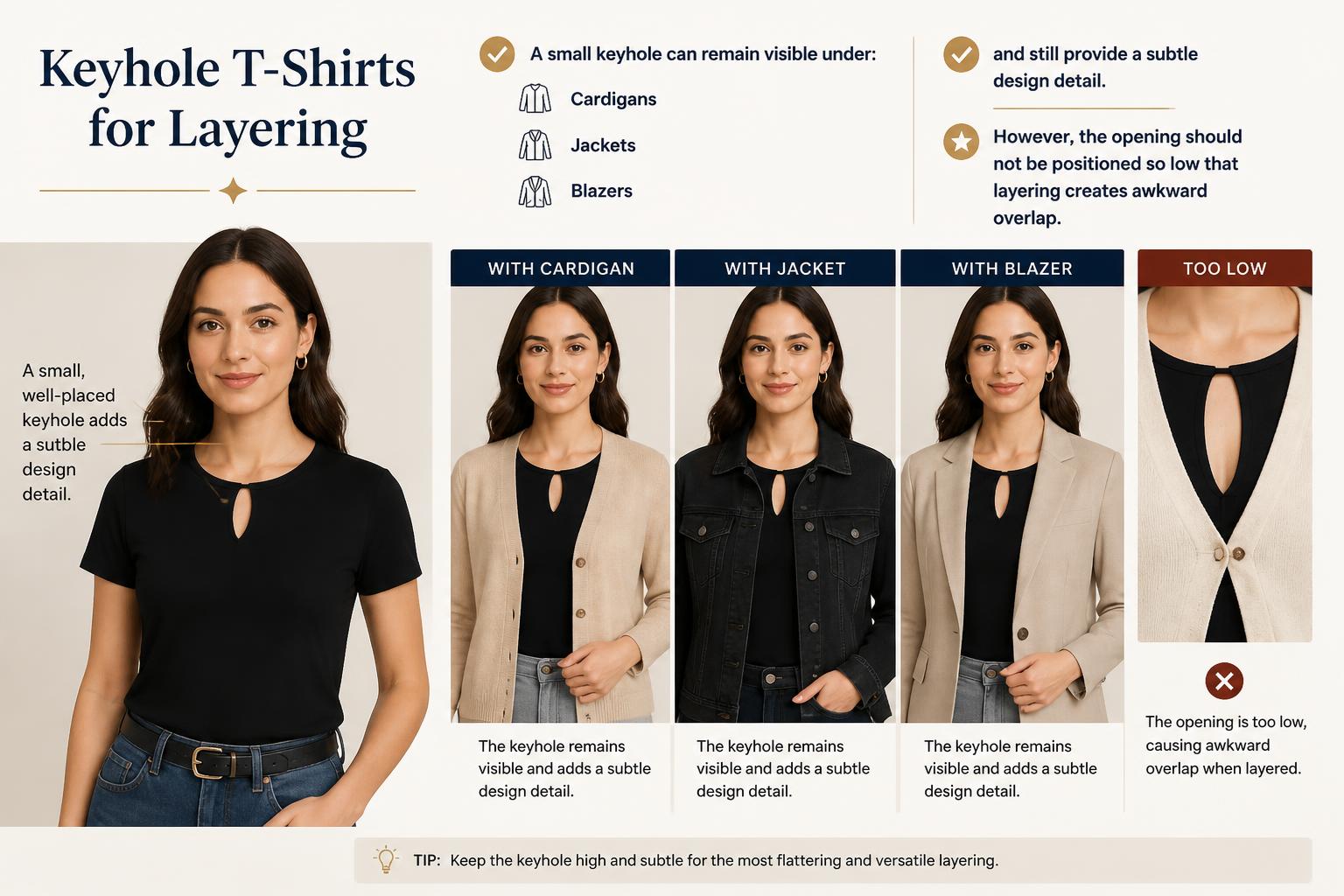Keyhole T Shirts for Layering