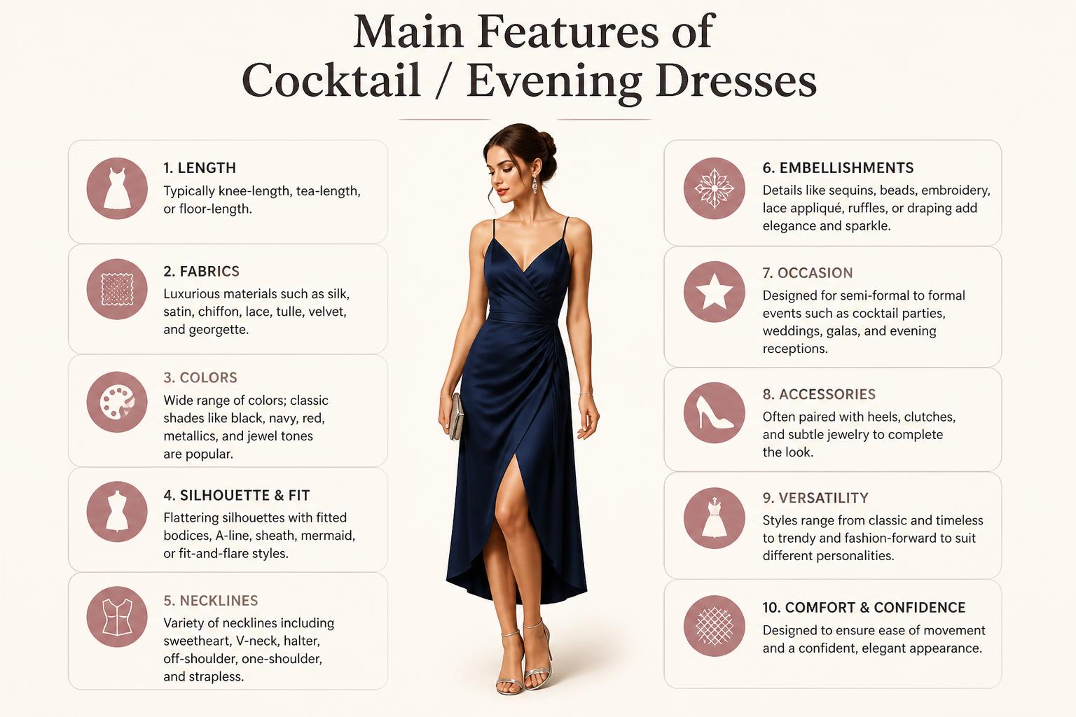 Main Features of Cocktail Evening Dresses