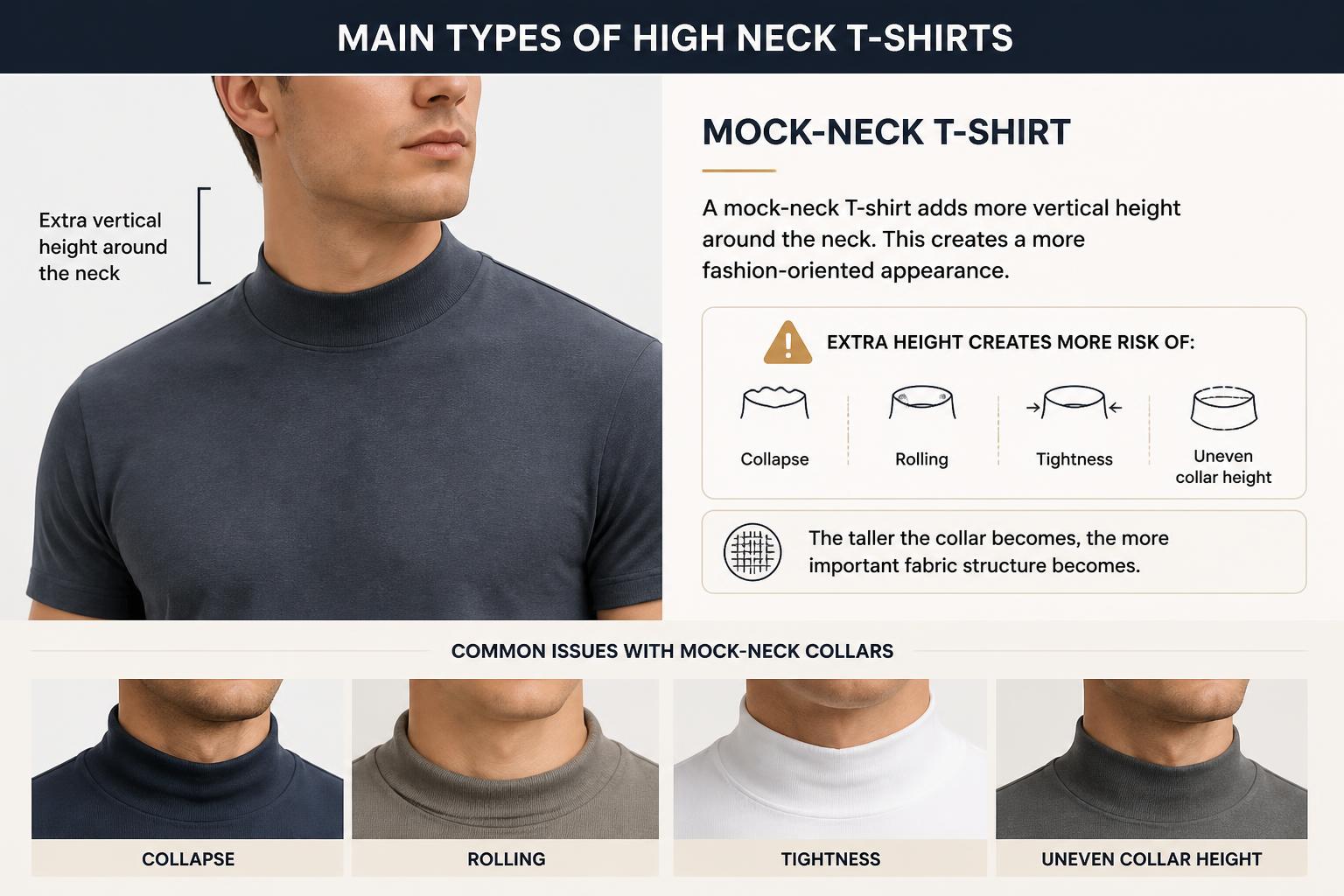 Main Types of High Neck T Shirts Mock Neck T Shirt