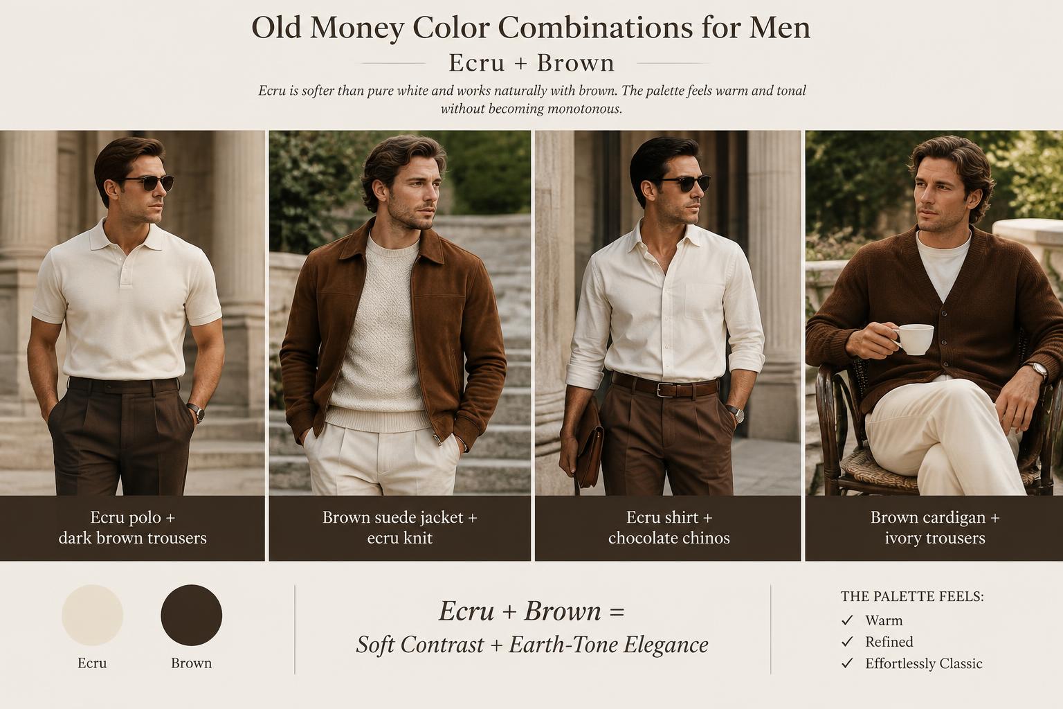 Old Money Color Combinations for Men Ecru Brown