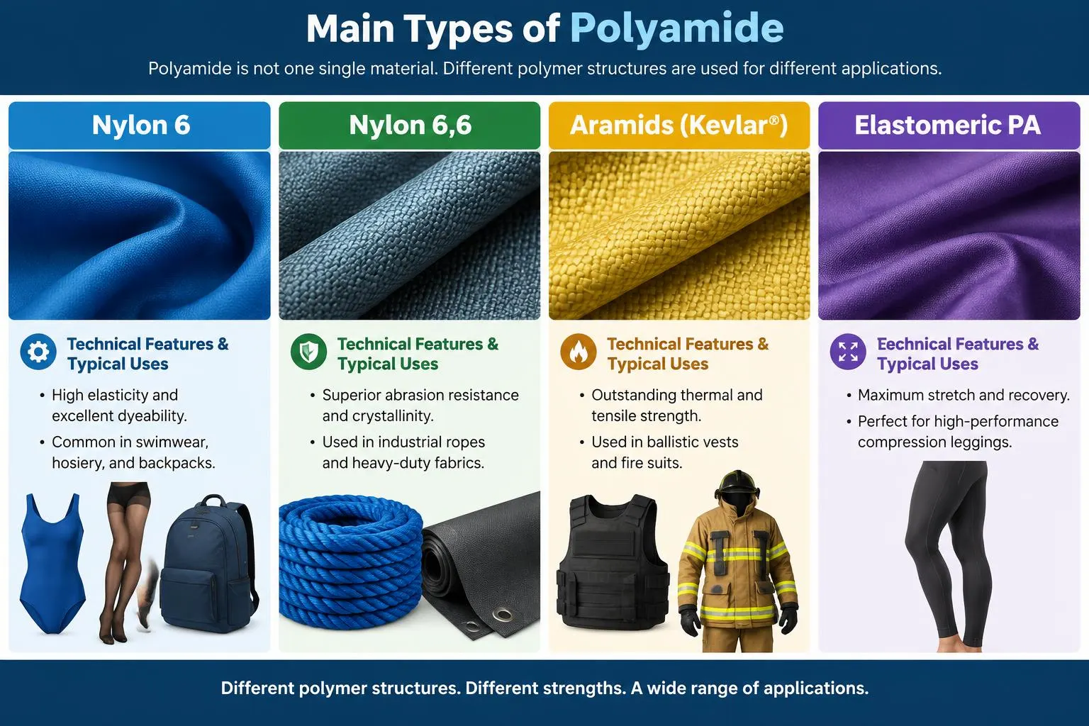 Polyamide Fabric Main Types of Polyamide