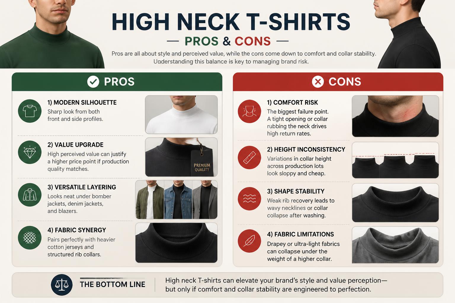 Pros Cons of High Neck T Shirts