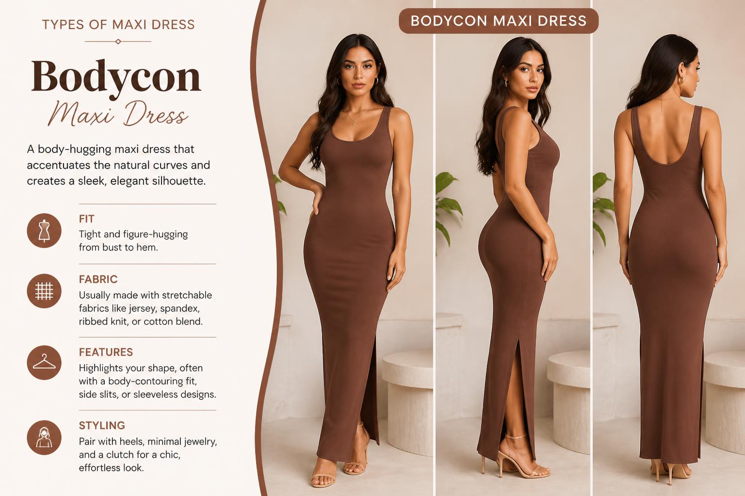 Types of Maxi Dress Bodycon maxi dress