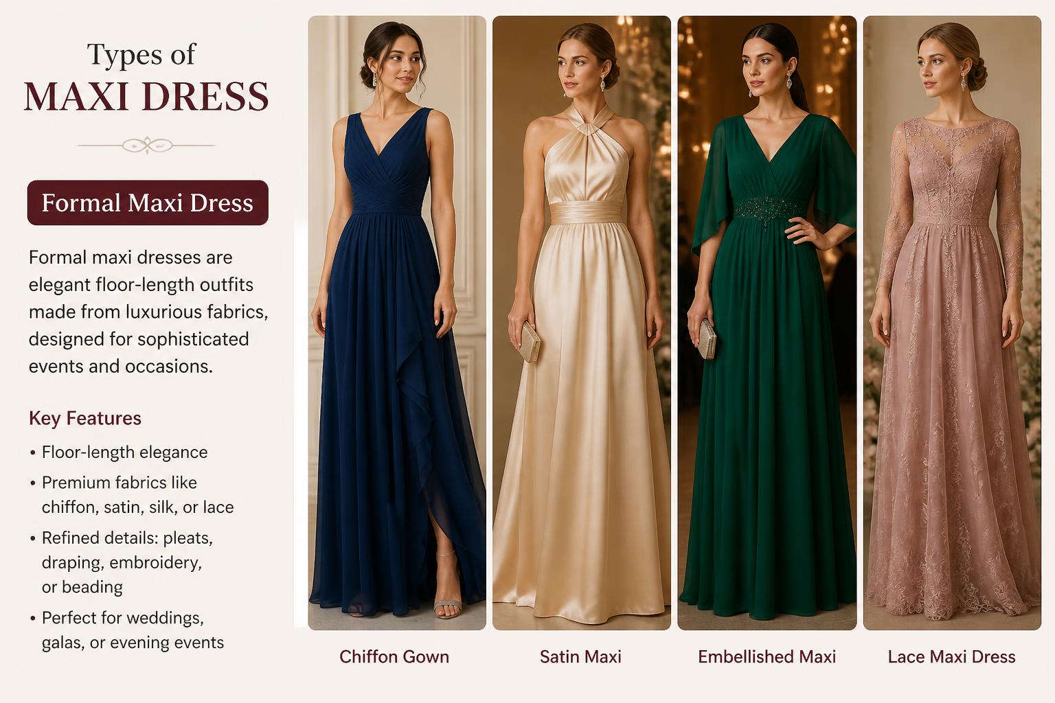 Types of Maxi Dress Formal Maxi Dress