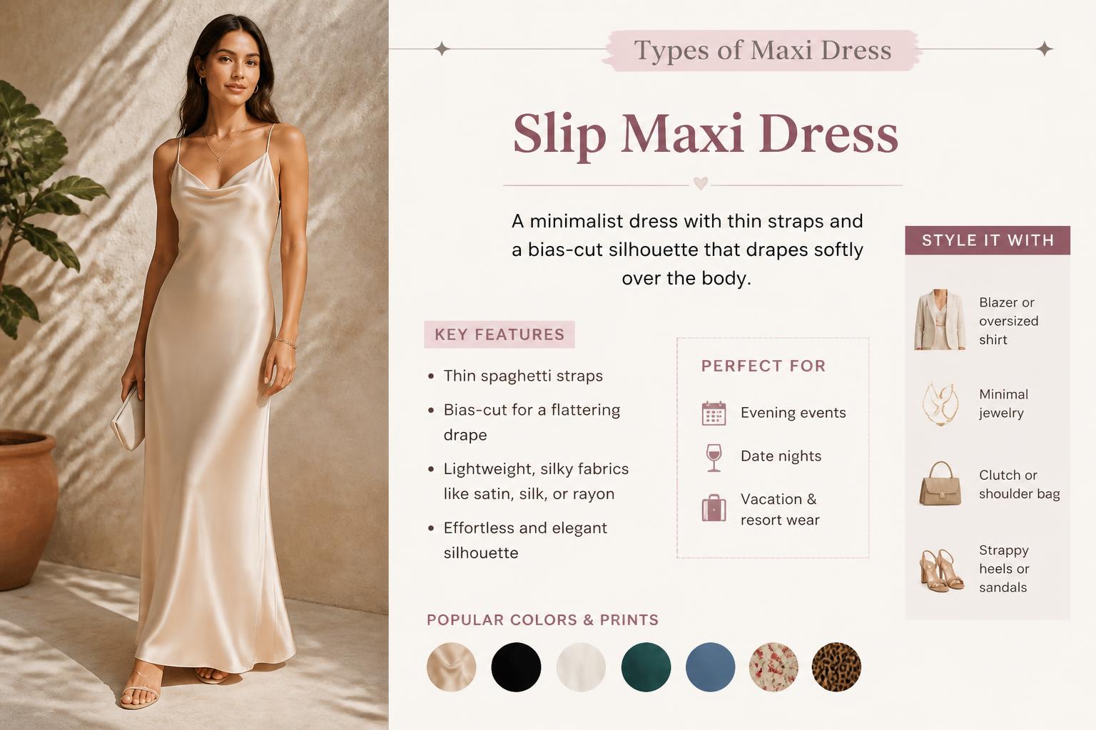 Types of Maxi Dress Slip Maxi Dress
