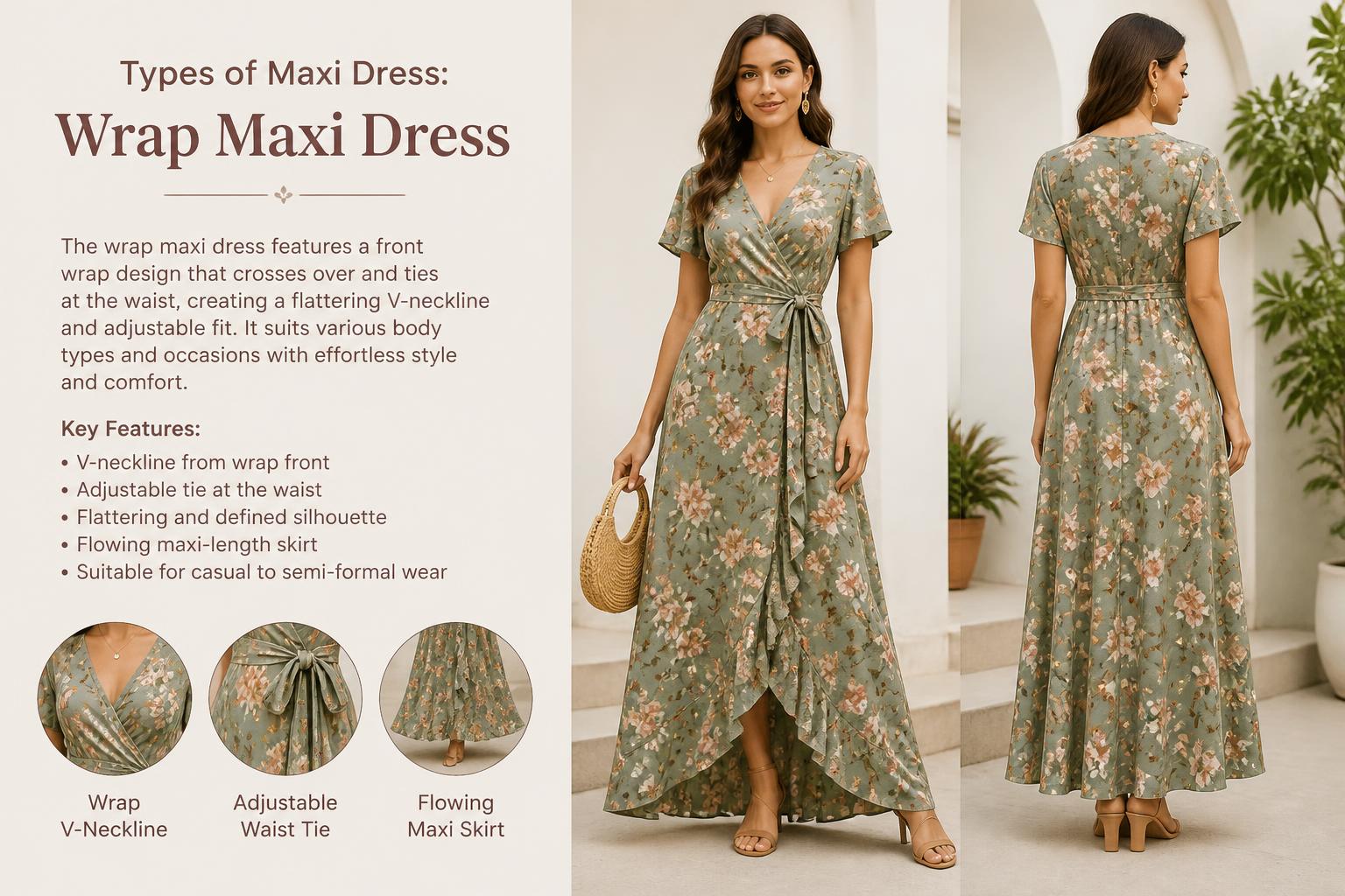 Types of Maxi Dress Wrap Maxi Dress