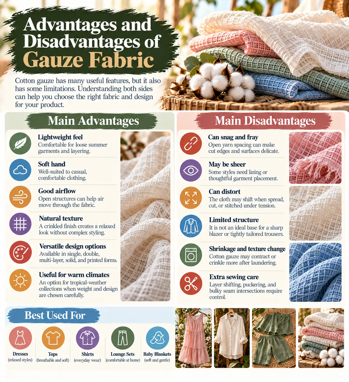 Advantages and Disadvantages of Gauze Fabric
