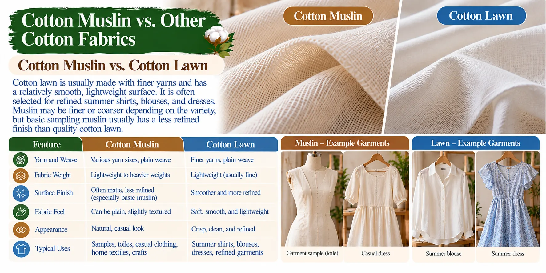 Cotton Muslin vs. Cotton Lawn Guide