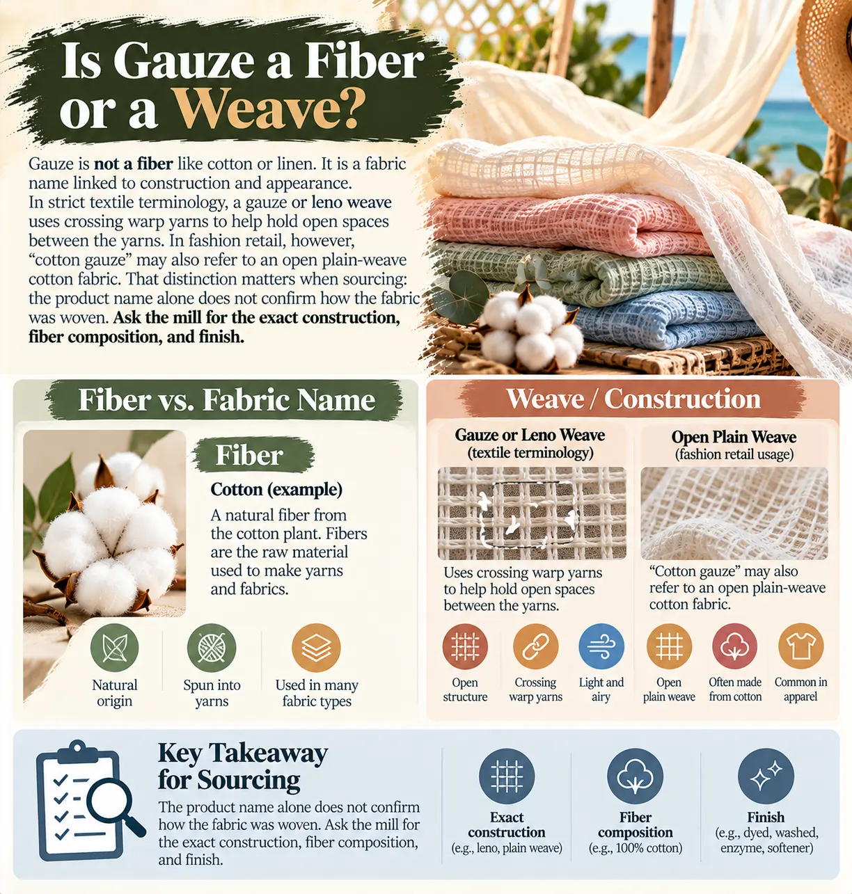 Gauze Fabric Fiber vs. Weave 1