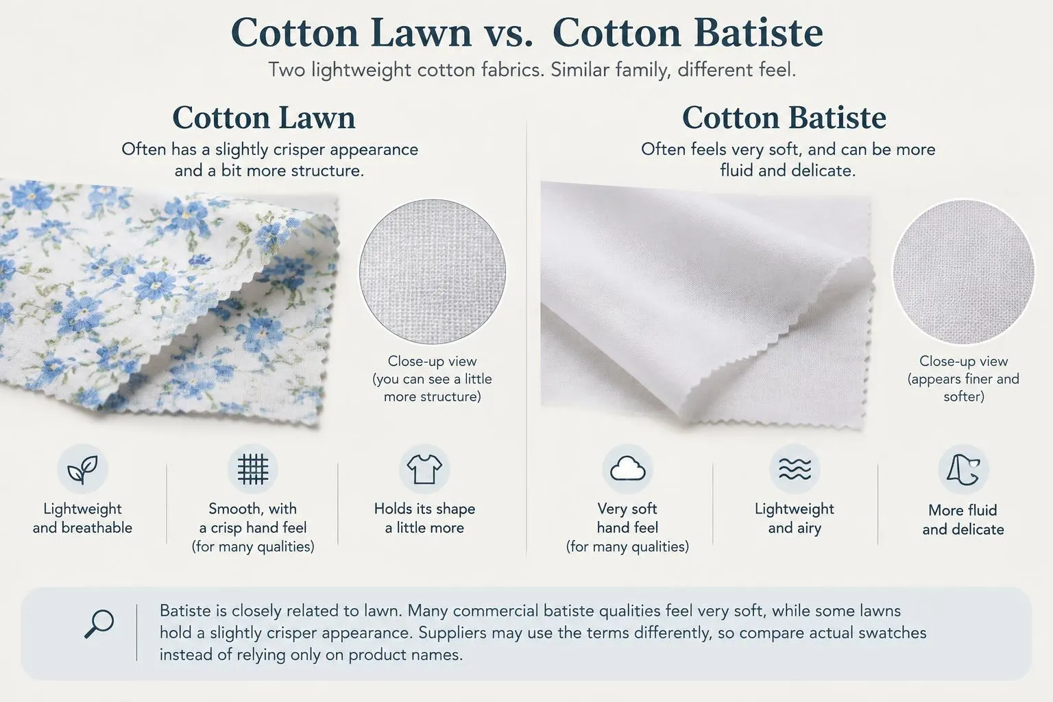Lawn Fabric Cotton Lawn vs. Cotton Batiste