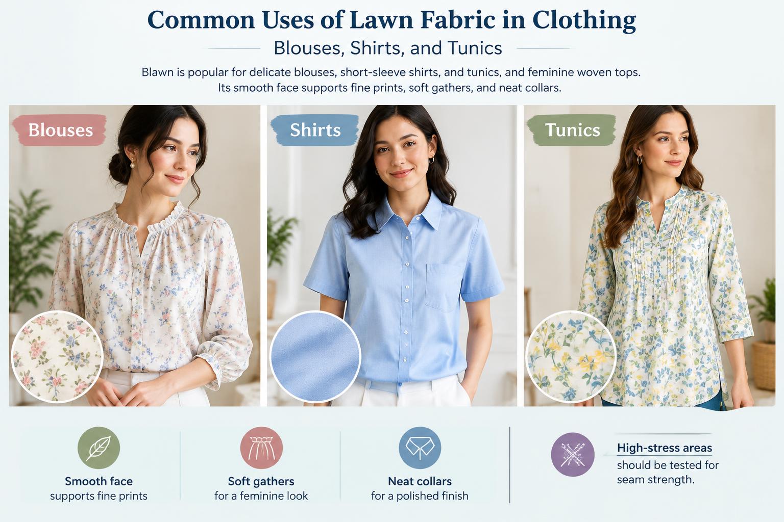 The Common Uses of Lawn Fabric in Clothing Blouses Shirts and Tunics
