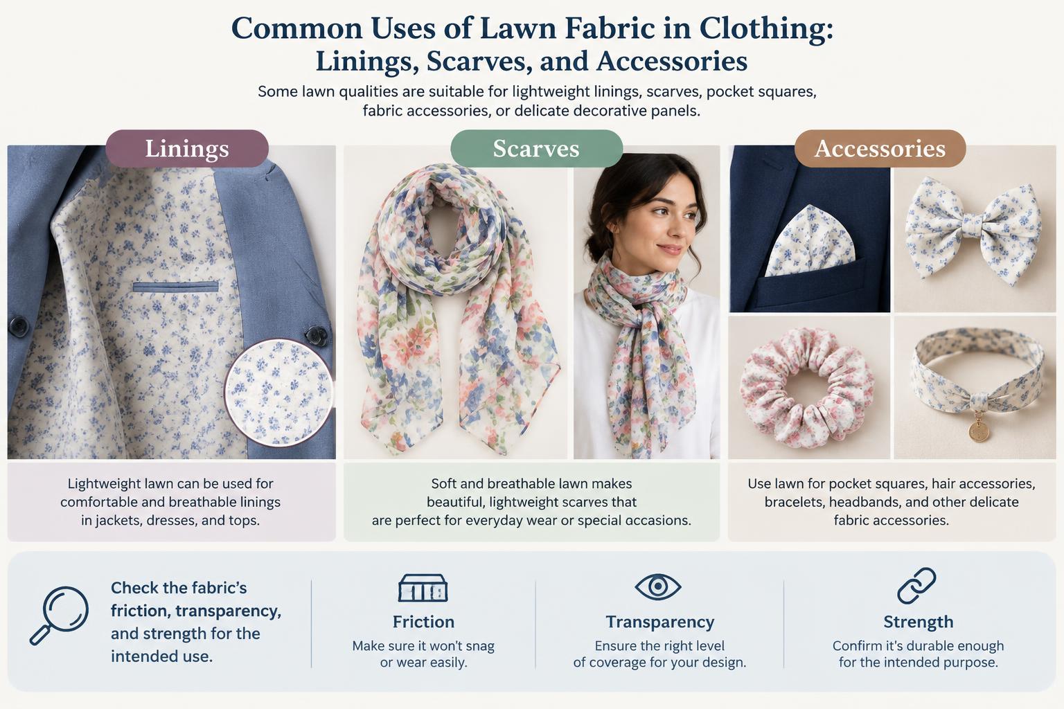 The Common Uses of Lawn Fabric in Clothing Linings Scarves and Accessories