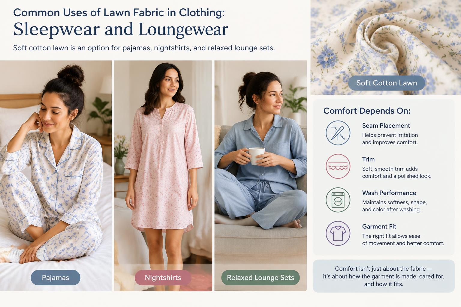 The Common Uses of Lawn Fabric in Clothing Sleepwear and Loungewear