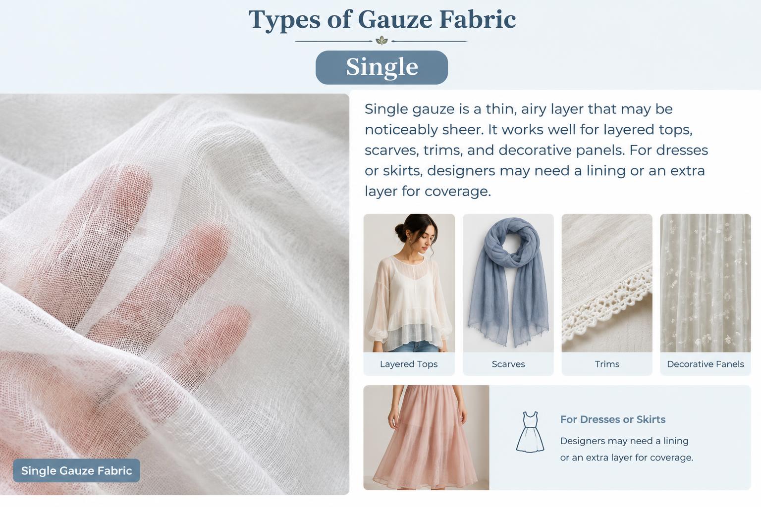 Types of Gauze Fabric Single