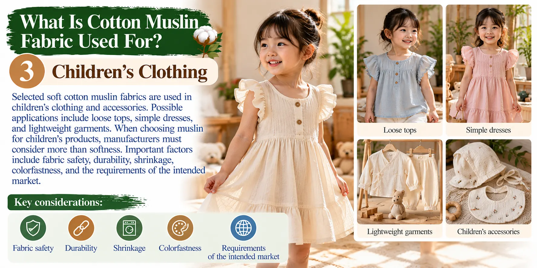 What Is Cotton Muslin Fabric Used For 3. Childrens Clothing