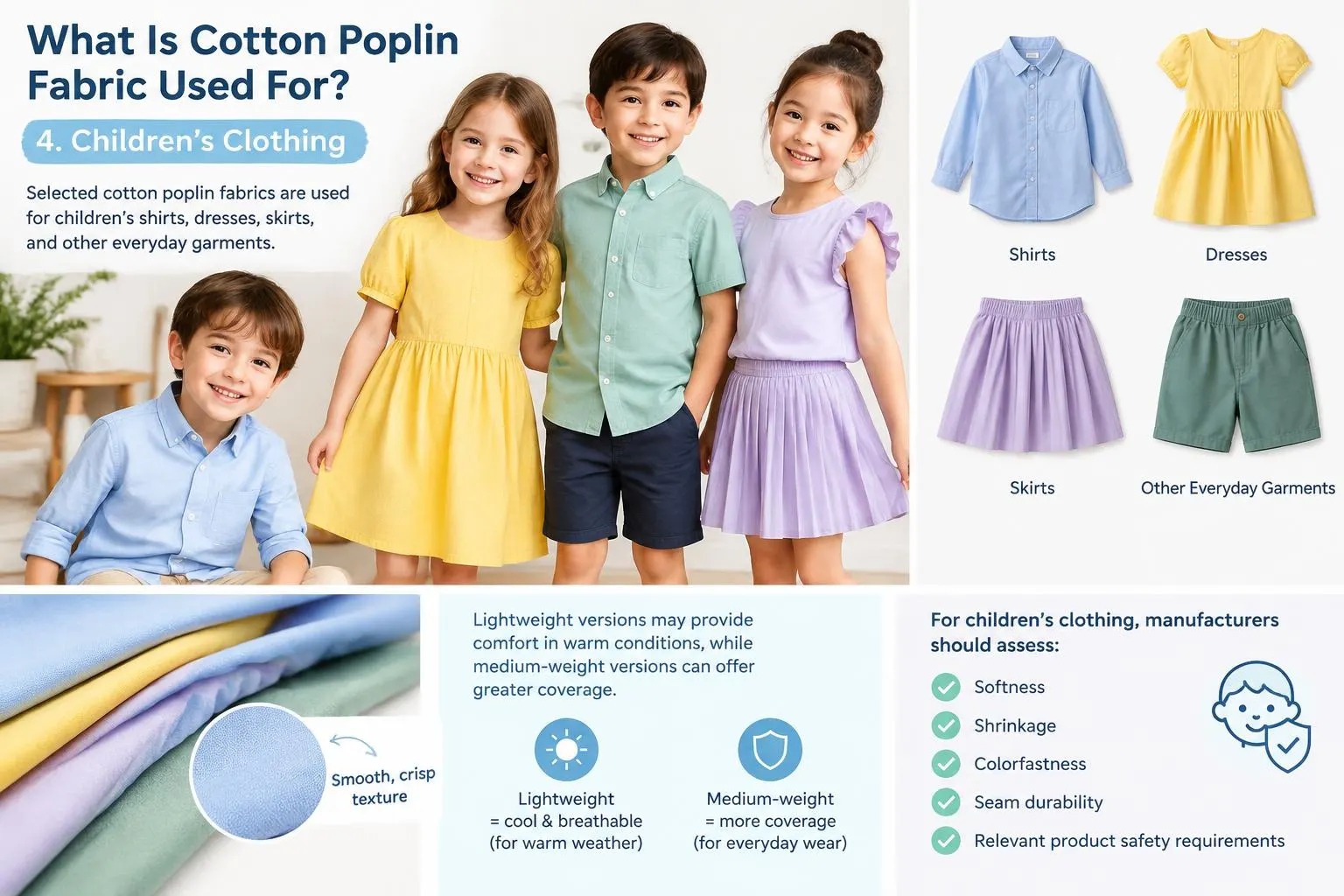 What Is Cotton Poplin Fabric Used For 4. Children