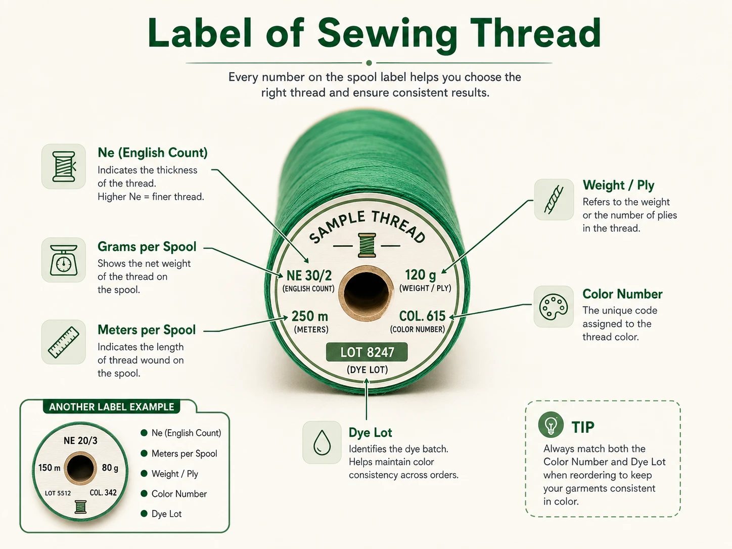 Sewing Thread Specifications Tex Thread Count Strength. and Needle Size