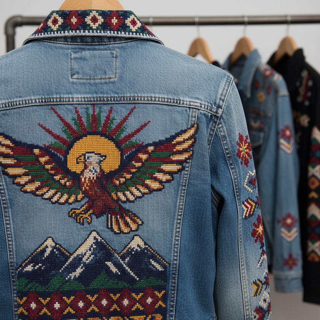 Embroidery Used in Garments Industry Cross Stitch Embroidery 1