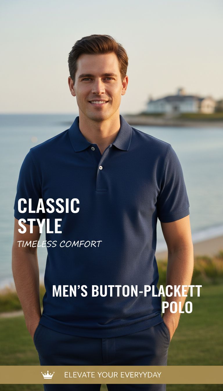 Classic Button Placket Polo For men Banner