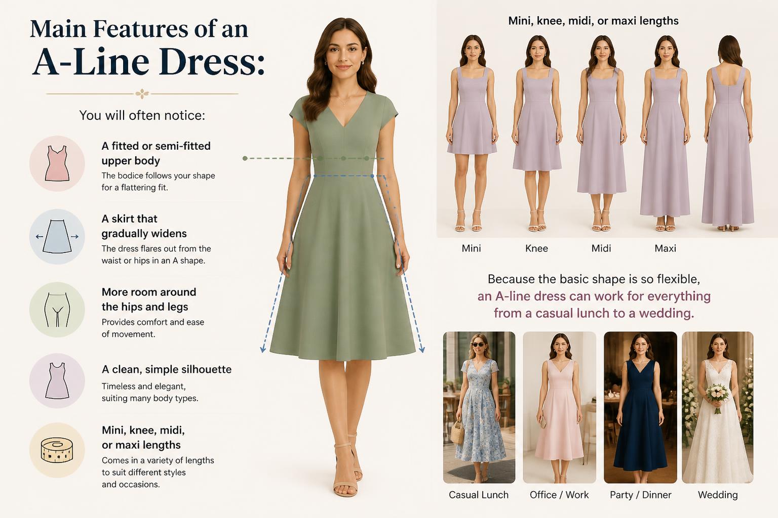 Main Features of an A Line Dress