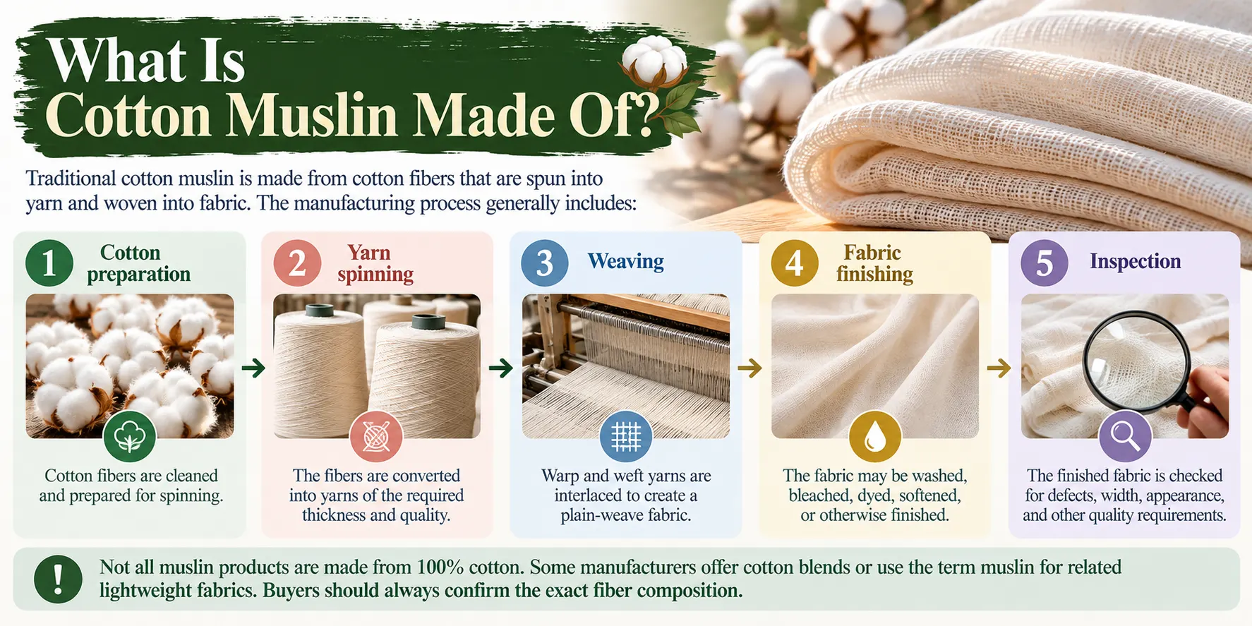 What Is Cotton Muslin Made Of